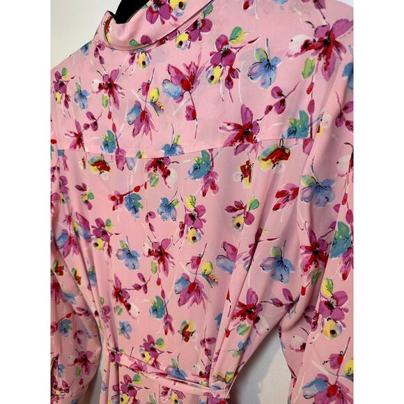 Nanette Lepore Size 6 Button down Floral Dress Western Prairie Rodeo Cottage - Picture 10 of 16